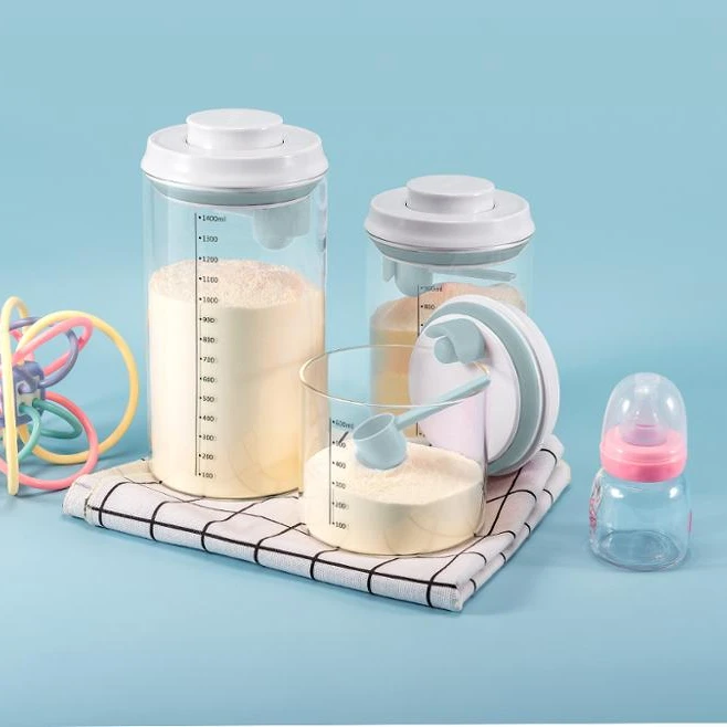 Wholesale one press pop-up snacks baby powder milk food milk powder 1700ml storage containers
