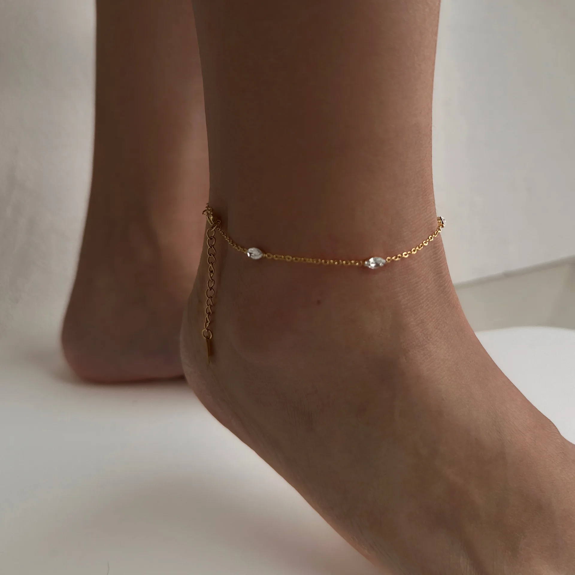 Stainless Steel Zirconia Jewelry Sets Necklace Bracelet Anklets for Women joyas conjunto de joias de ouro de dubai gold schmuck