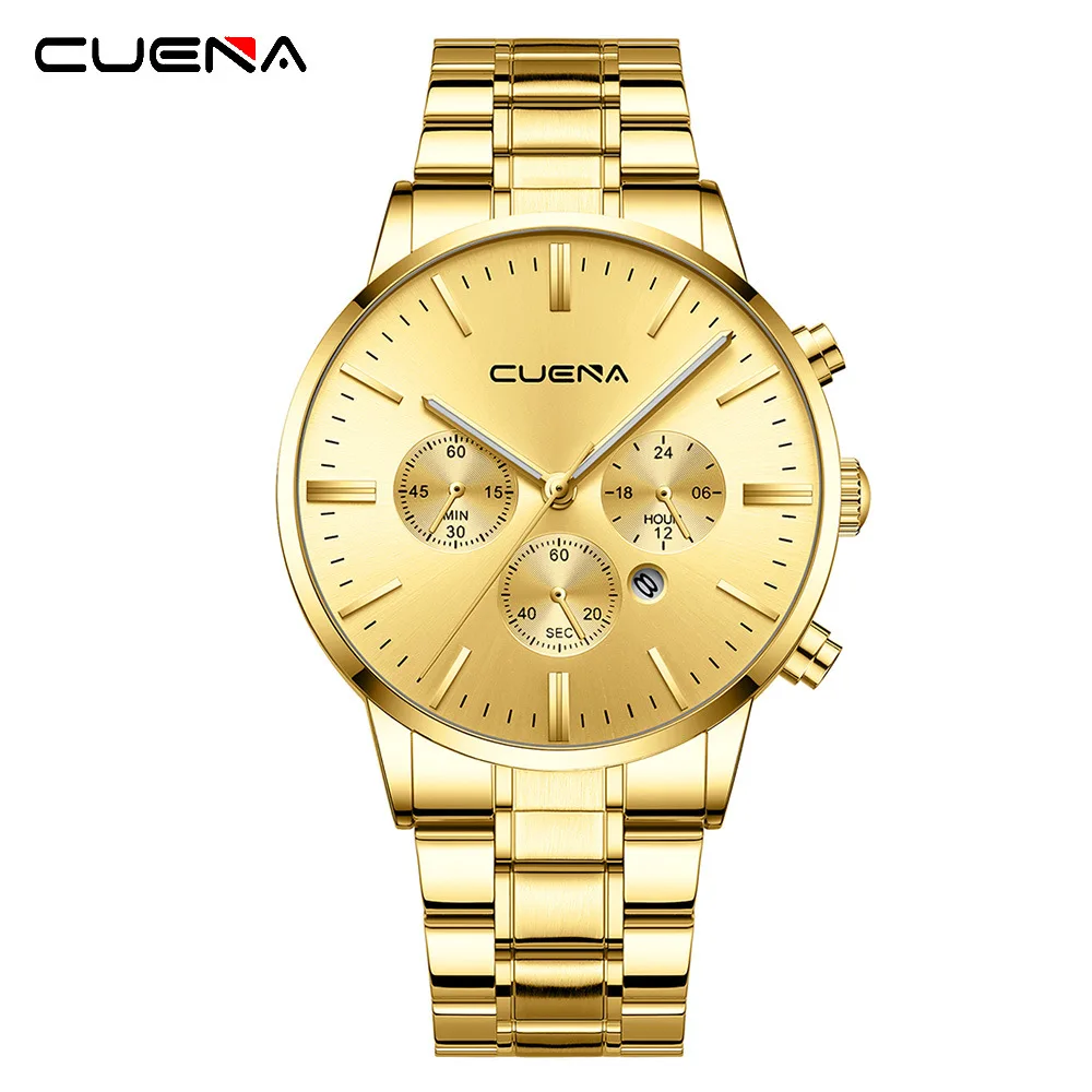 High quality water proof Alibaba online shopping luxury chronograph gold Stainless Steel men wrist Watches montr erkek saat