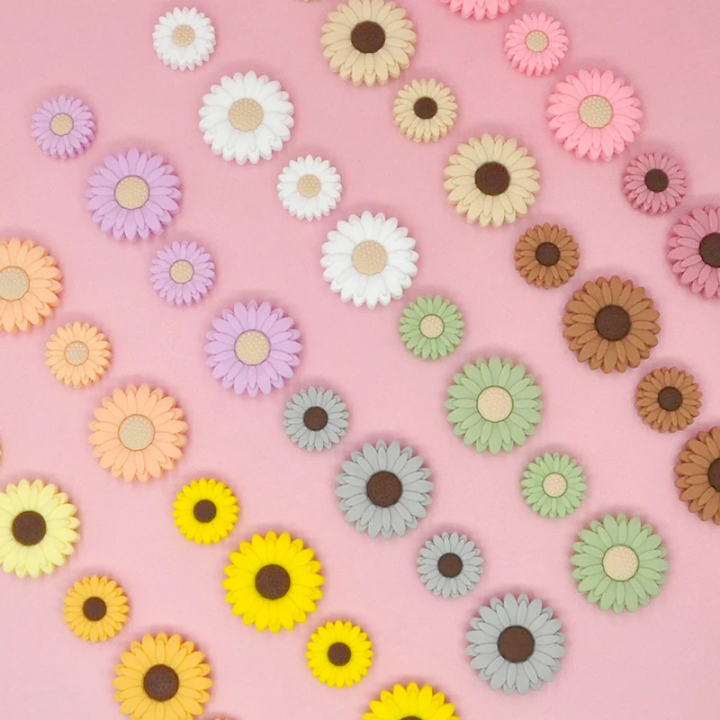 Zhongshan Manufacturer Silicone Teething Beads Sunflower Wholesale China BPA Free Silicone Beads