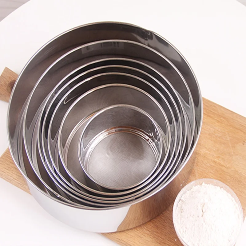Multi-function utensils Metal Sieve Round Mesh Strainer Flour Kitchen Sifter Sieve