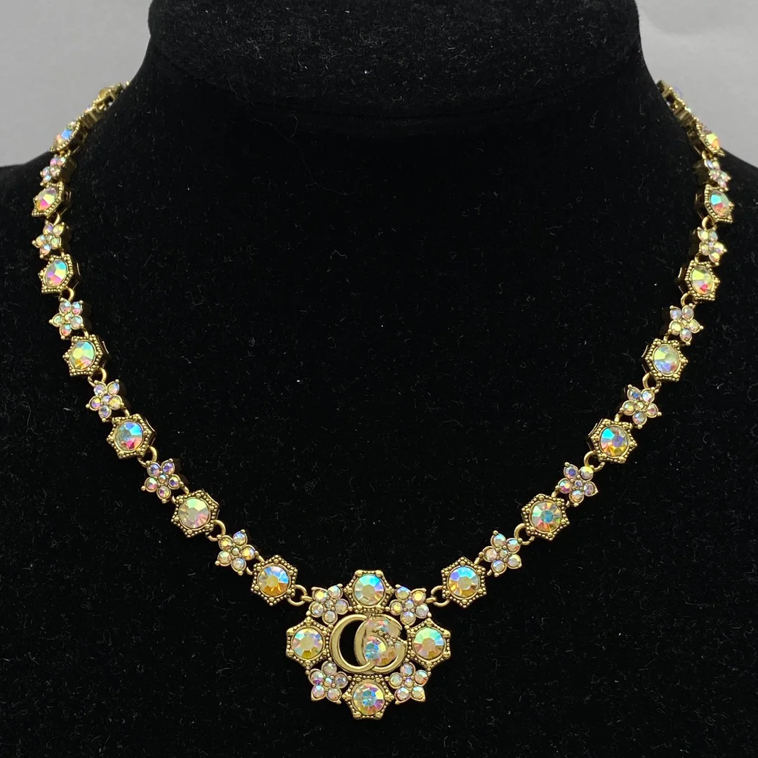 New Arrival High Quality Luxury Famous Brand Inspired Designer GG Lion Head Necklace Bracelet Jewelry Set for Women