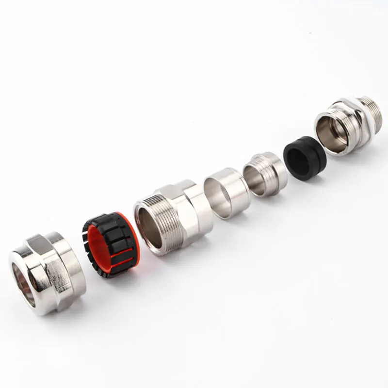Free Sample Ip68 Iecex Atex Certified Explosion Proof Stainless Steel Industrial Brass Metal Cable Gland Connector with SANHUI