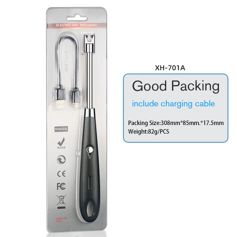 Factory Direct Supply Free Sample Long Flexible Rechargeable Flameless Electric Kitchen Plasma Candle Lighter for Candle