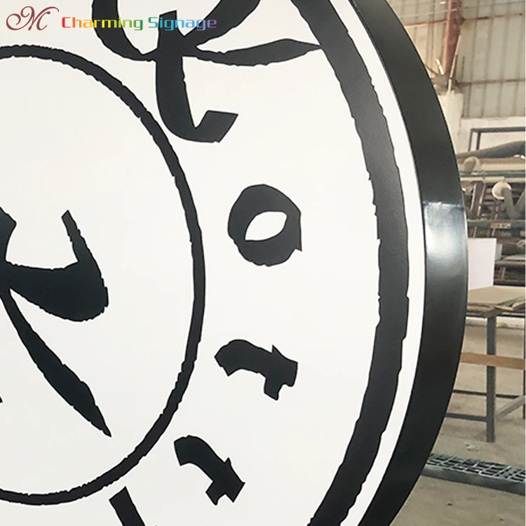 Charming factory custom logo large no light advertising box round acrylic uv printed shop billboard