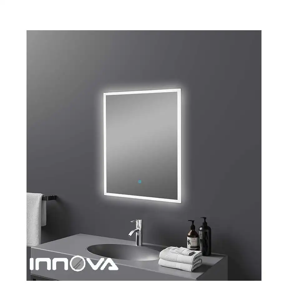 waterproof anti-fogging LED mirror bathroom 5MM environmental protection square silver led mirror with led light