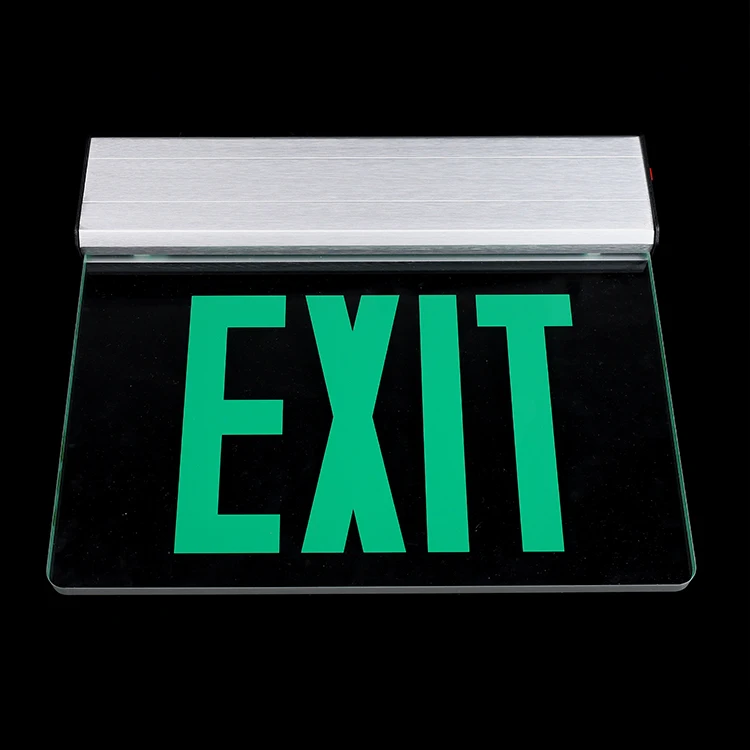 Fire Safety Transparent Acrylic Board Plastic Hanging Exit Plate Lamp Emergency Light Rechargeable Exit Lighting Sign