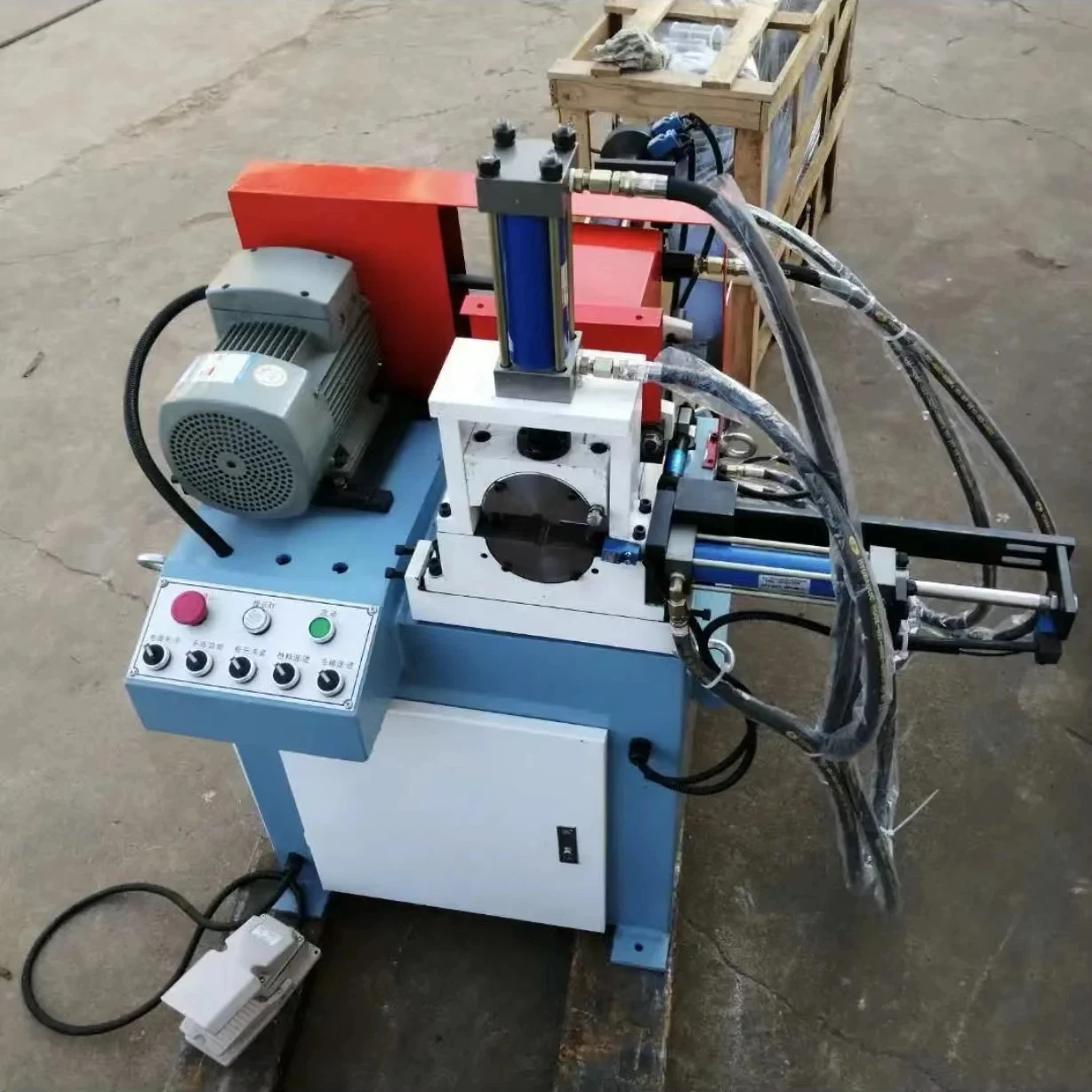 CNC Multi functional Round pipe round bar flat head metal pipe chamfering machine single head hydraulic chamfering machine