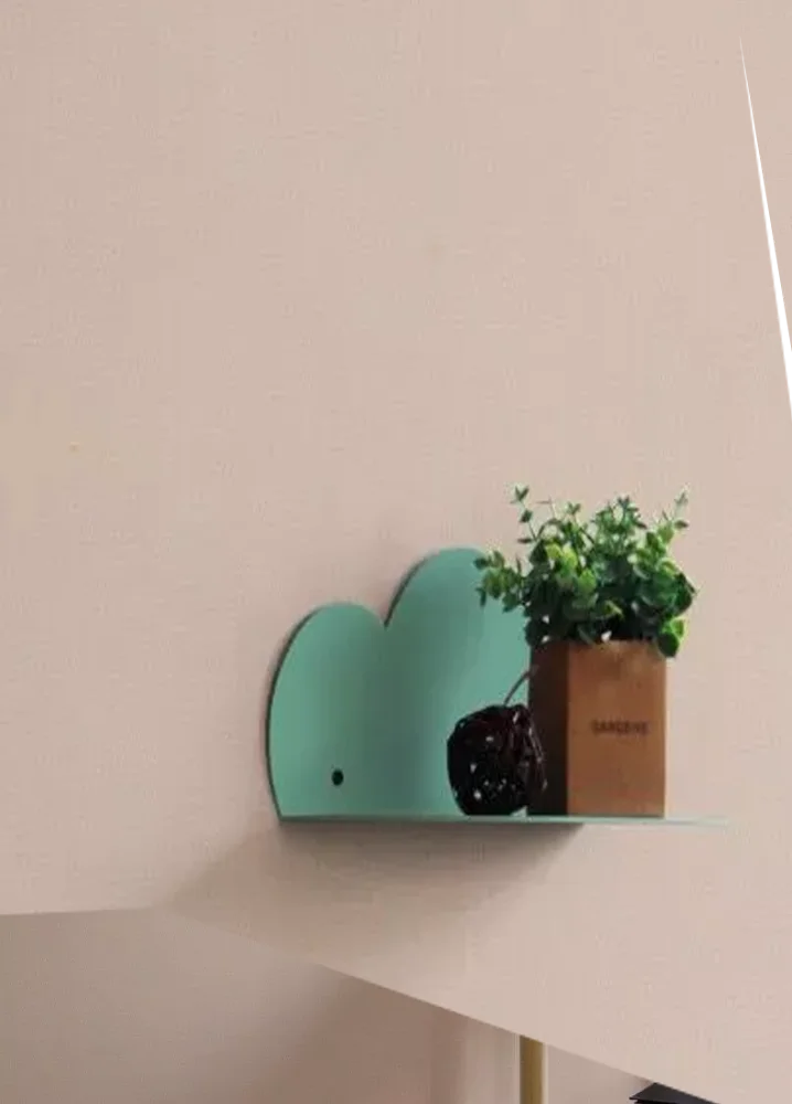 Home Decoration Metal Cloud Shape Corner Wall Mounted Shelf