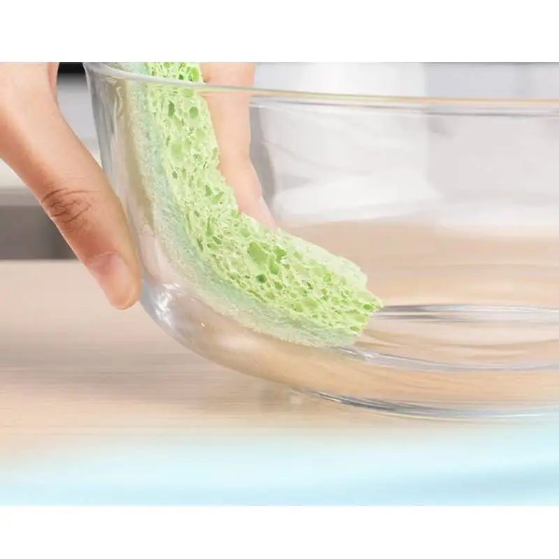 Natural Nylon Dishwashing Dish Sponges Household Kitchen Cleaning Scrub Sponges Cellulose Wood Pulp Sponge Set