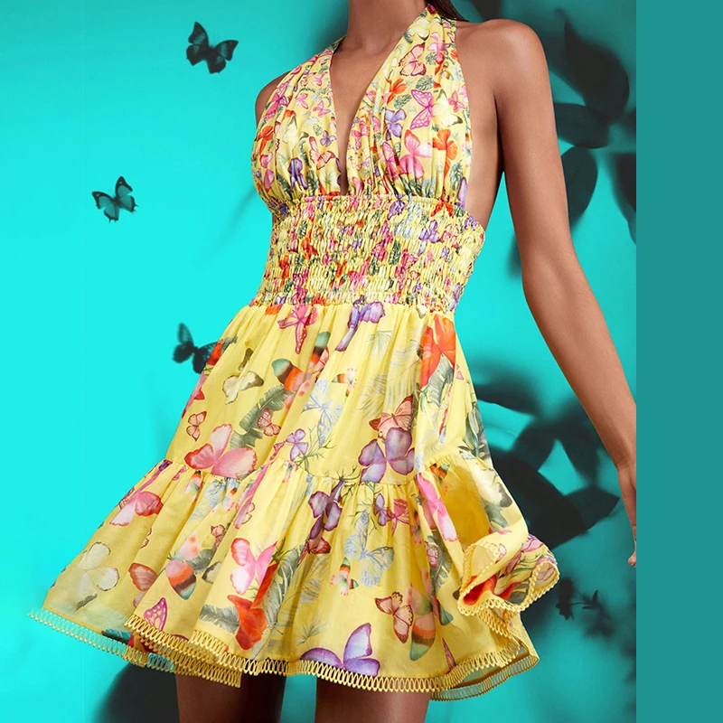 TWOTWINSTYLE Sexy Slimming Summer Dresses Strapless Sleeveless High Waist Mini Dress For Women