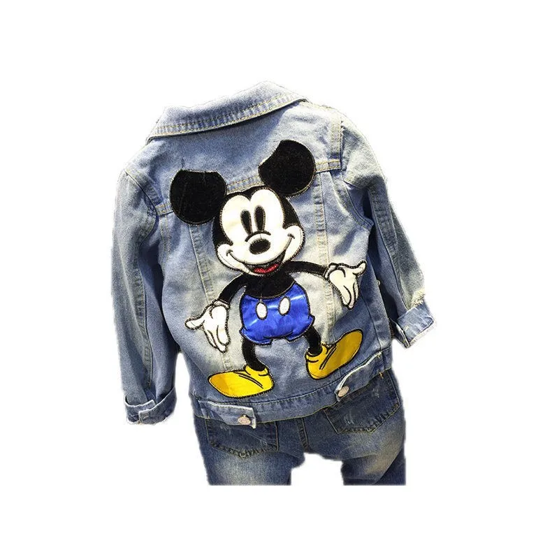 
Baby Boys Mickey Denim Jacket/ 2020 Spring Autumn Jackets Kids Cartoon Outerwear Coats For Boys Clothes Children Jacket 