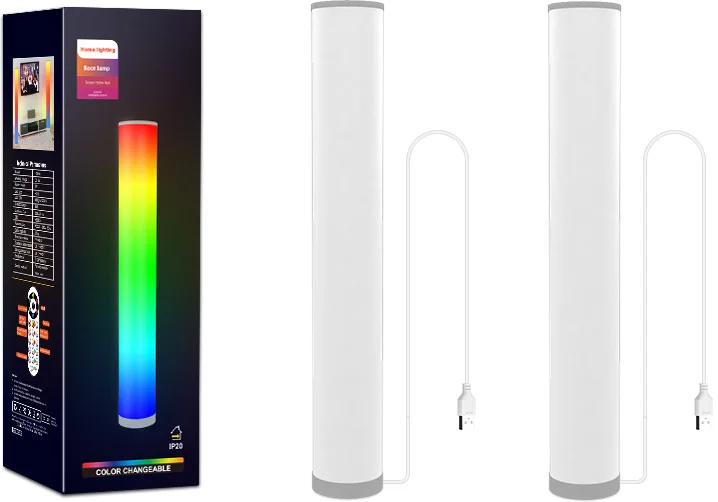  Цилиндрические напольные лампы Rgb Abs WIFI BTLed сменные CCT с дистанционным управлением напольная лампа для