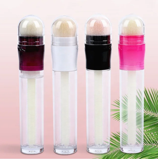 Custom empty highlight lip gloss foundation CC liquid contour concealer tube bottle packaging with sponge 6g