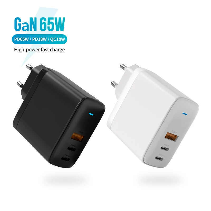  PD18W 45W 65W GaN быстрое зарядное устройство для ноутбука мобильного телефона портативный EU дорожный адаптер