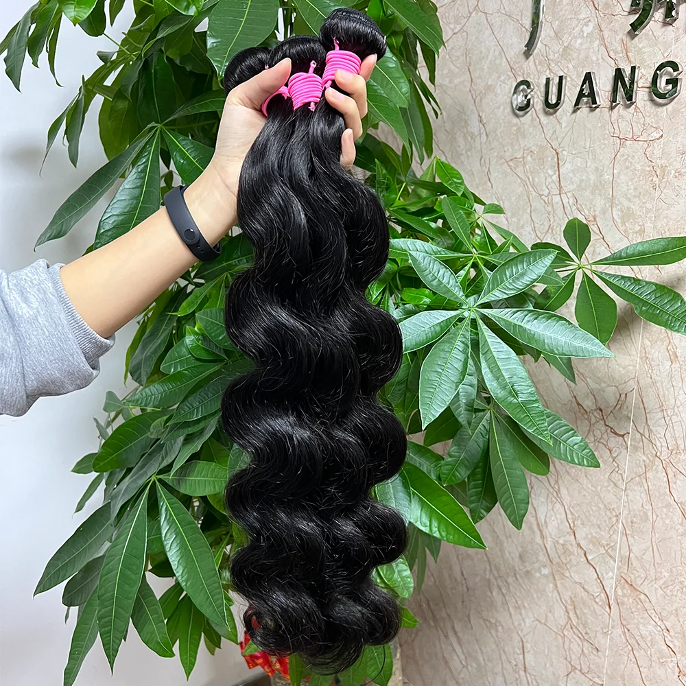 Wholesale Top Quality Cheap Virgin Human Hair Extensions Body Wave Natural Black Color Unprocessed Virgin Malaysian Human Hair