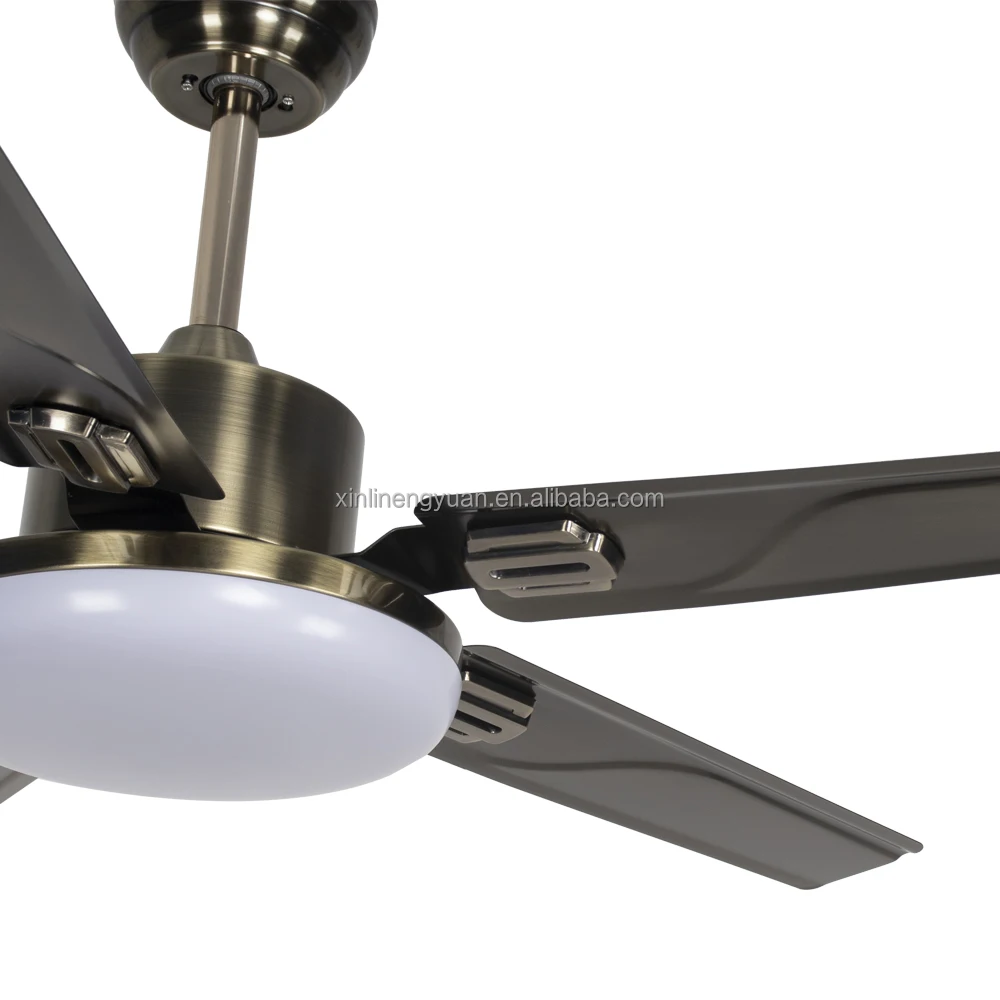 52 Inch 5 Blades Iron Electroplate 3 Colors Decorative Led Light Remote Contrnl Dc Ceiling Fan,ceiling Light Fan with Remote