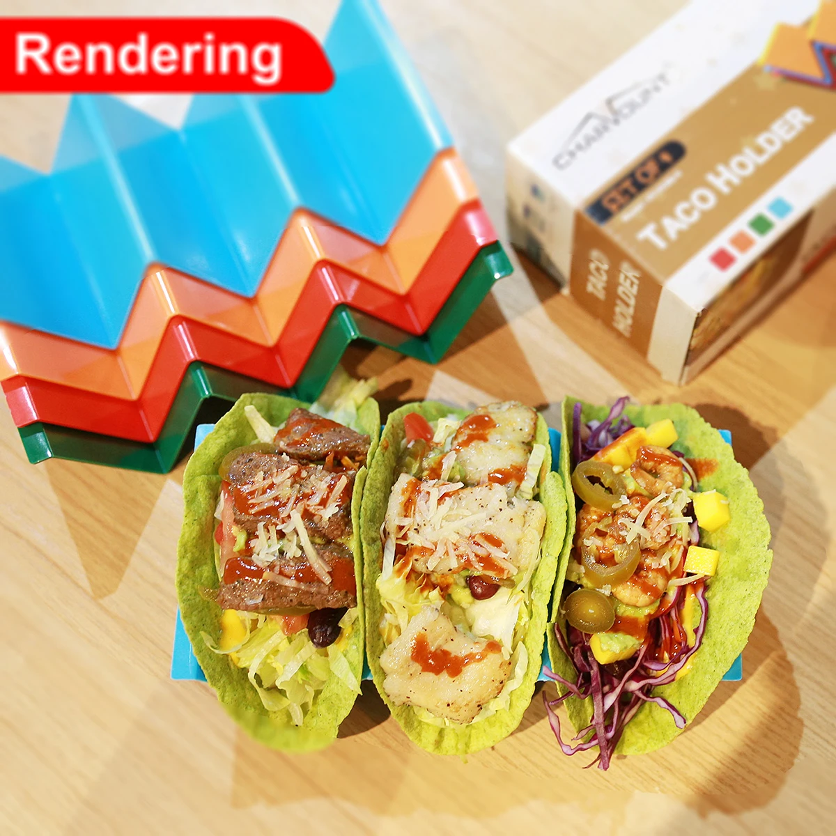 
Food grade plastic taco trays stand Tray dishwasher and microwave oven available taco holder 