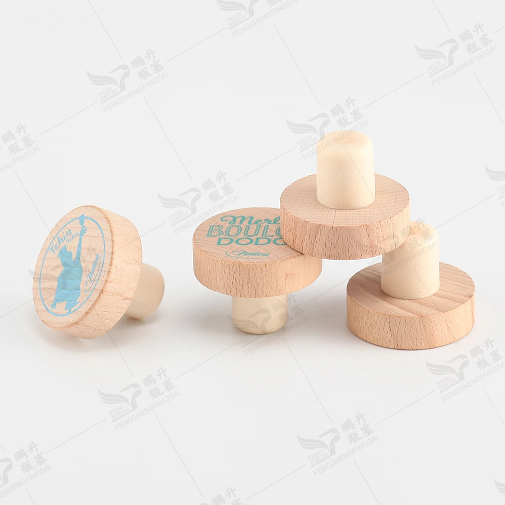 Wooden Synthetic Cork T Shape Polymer Wine / Spirits Synthetic Cork Bottle Stopper Customized Rubber Covers for Glass Bottles
