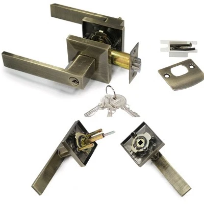 Hot sale  heavy duty tubular entrance door lock, Hyland OEM LH852 AB ET, Door handle lock Antique brass finish