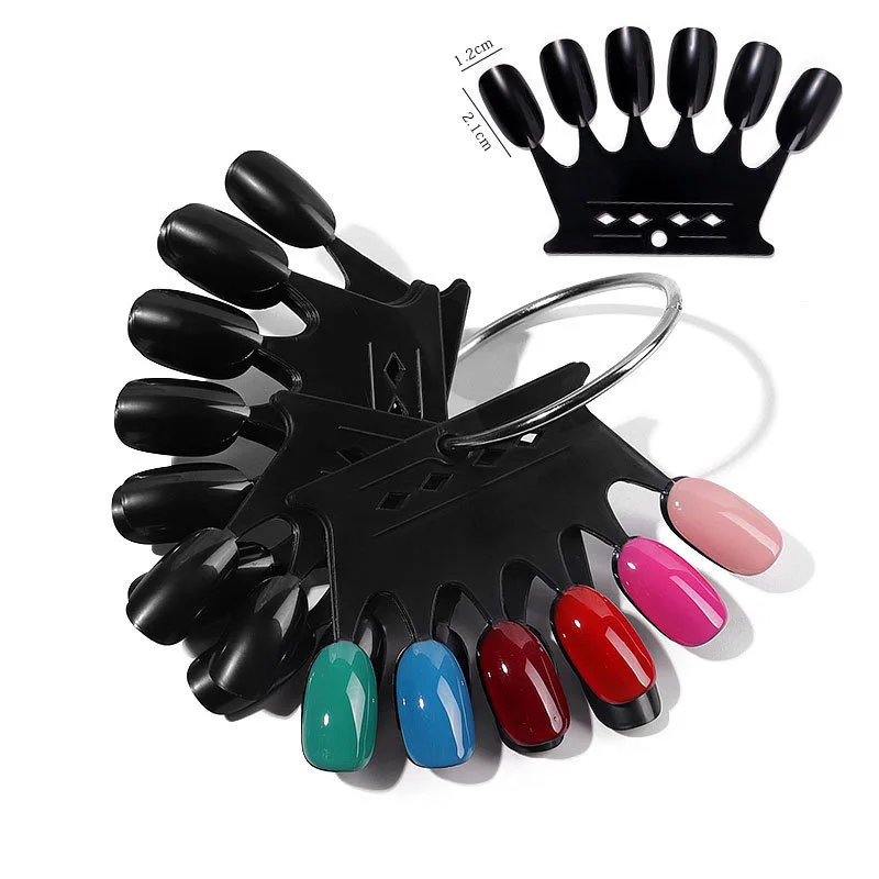50 Tips Professional Nail Color Charts Display Ring For Salon Crown Shaped Nail Display Tips Chart