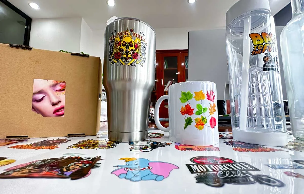 Roll to Roll UV DTF Printer 60cm Width Label Sticker Cup Wraps Printing Machine with I3200 Heads DTF UV LED Lamp Dryer Printer