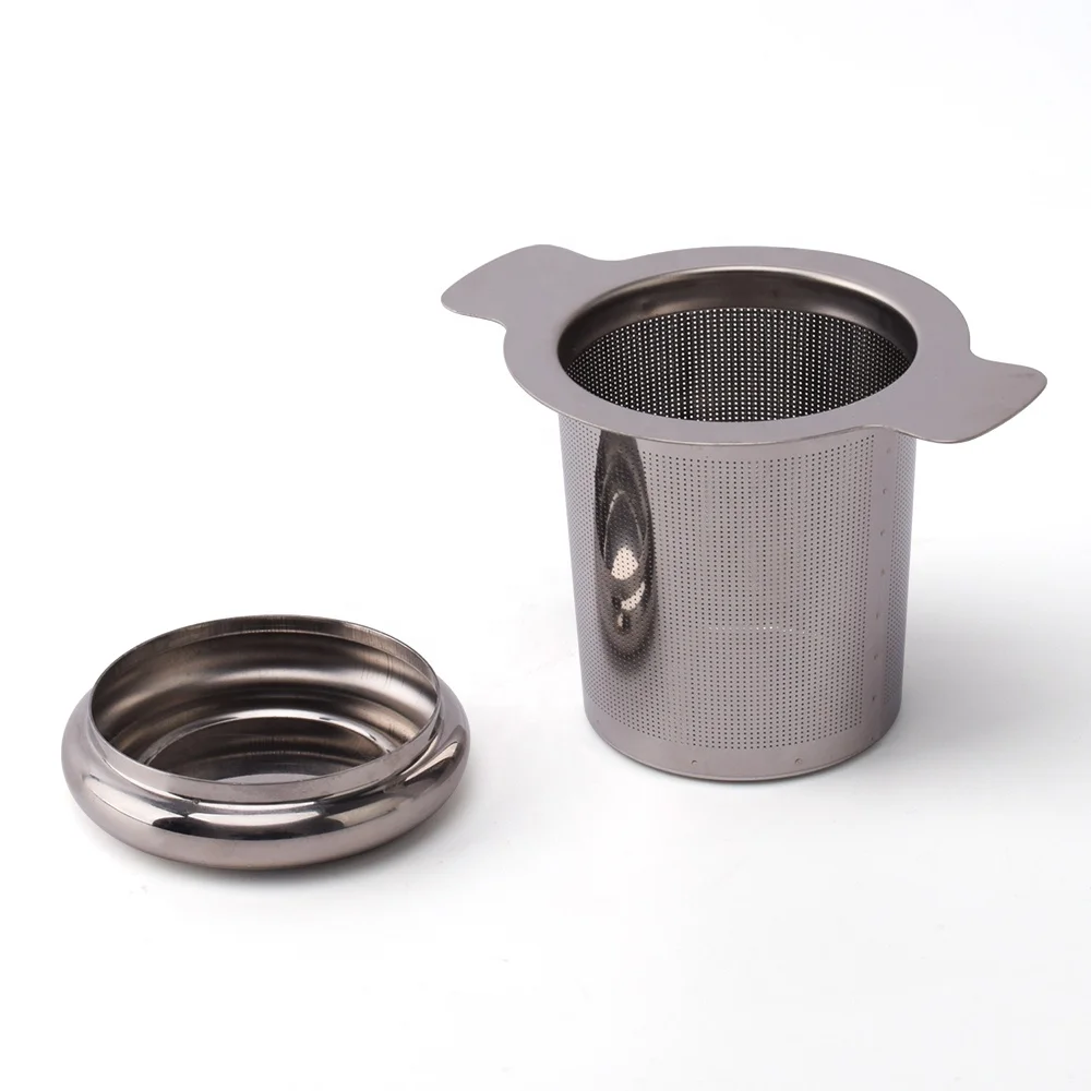 Small Holes Tea Infuser Basket Stainless Steel Tea Diffuser For Loose Tea with Lid