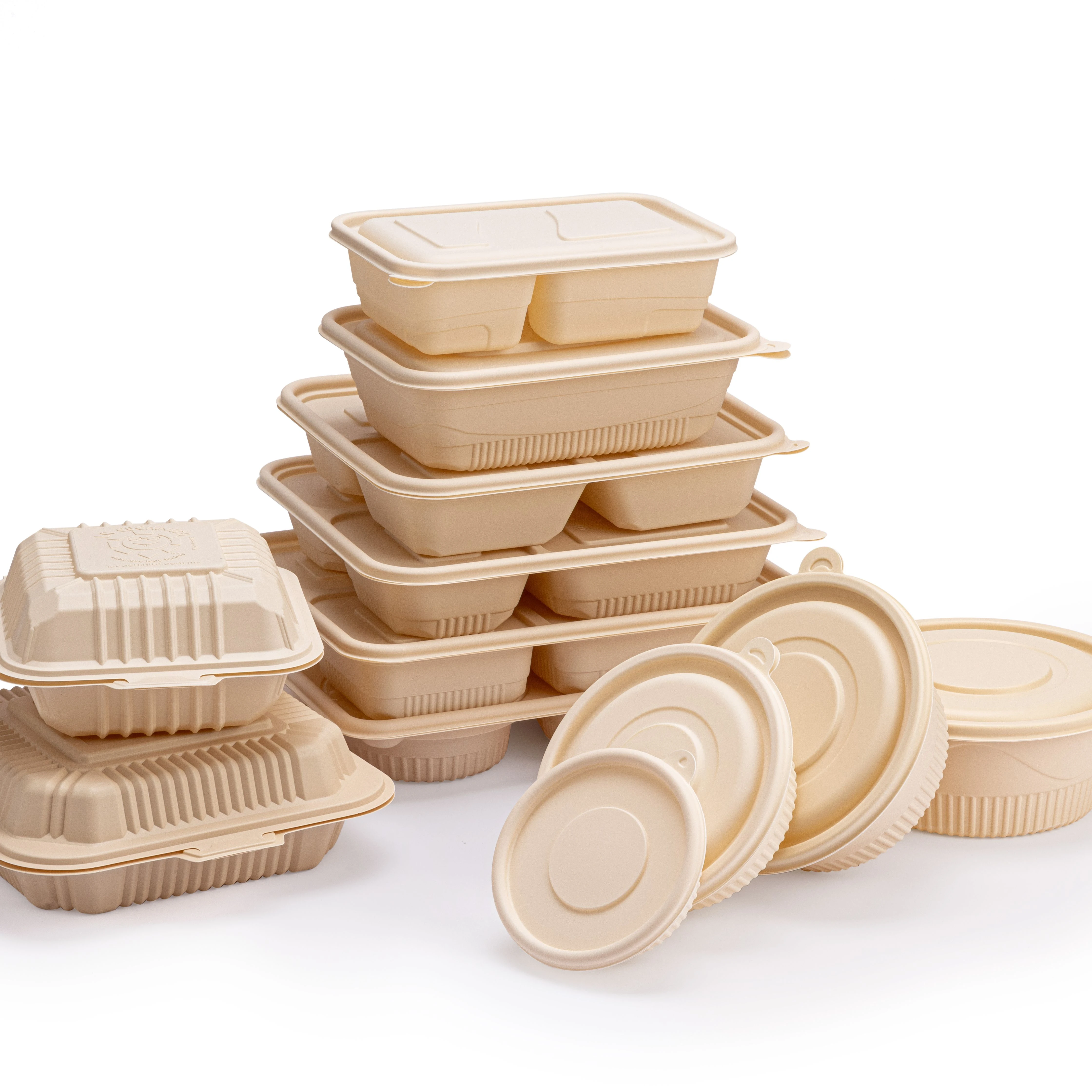 Eco-Friendly biodegradable corn pulp Take Out Food Containers Lunch Salad Meal Storage Boxes