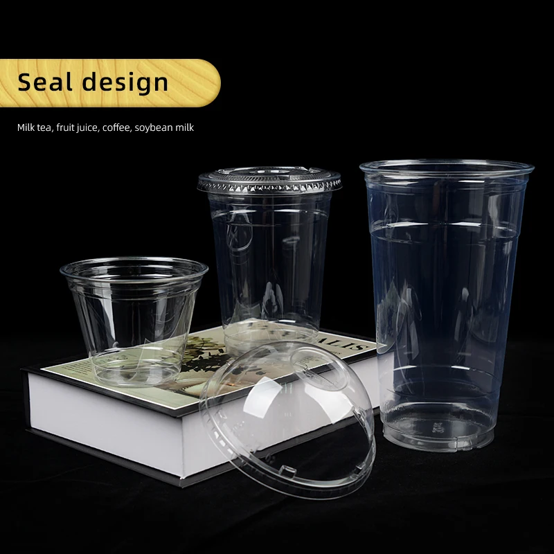 9 10 12 14 16 18 20 22 24 32oz Custom Printed Food Grade PET Coffee Cups Clear Disposable plastic beer glass Plastic Container