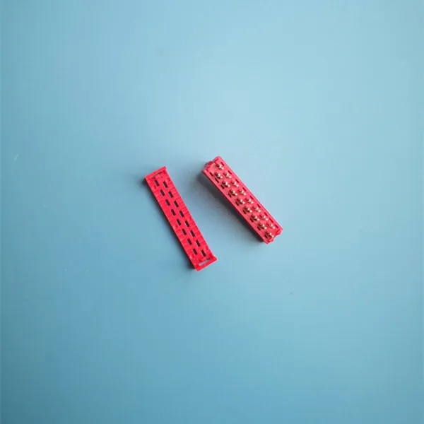 red 1.27mm Tyco IDC socket Polarized with ear contact for ribbon flat cable