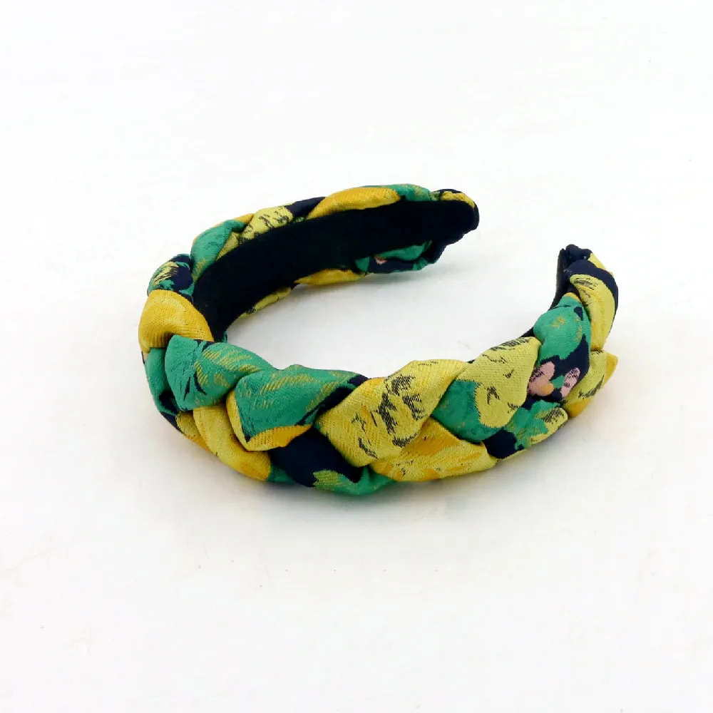 Luxury French Headband for Girl Winter Braided Custom Green and Gold St. Patrick Hair Accessory