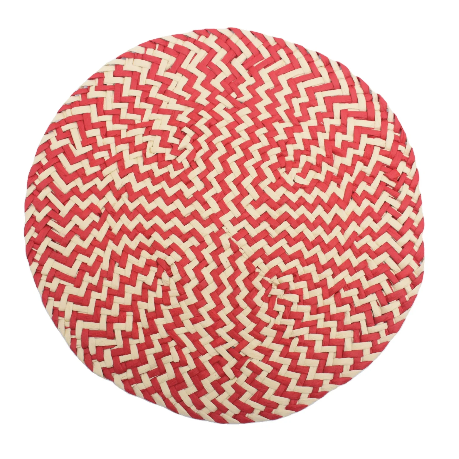 Manufacturer hand woven paper straw beverage mat dining table luxury weaving round cup mat