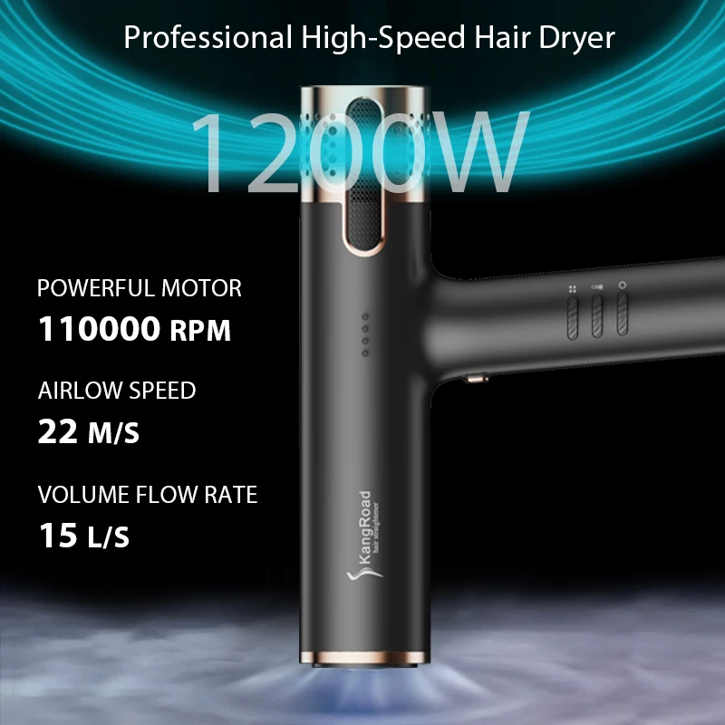 Hair Dryer with Diffuser and Concentrator 1200W  Ionic Hair Dryer Brushless Motor Magnetic Nozzles Fast Drying Hair Dryer