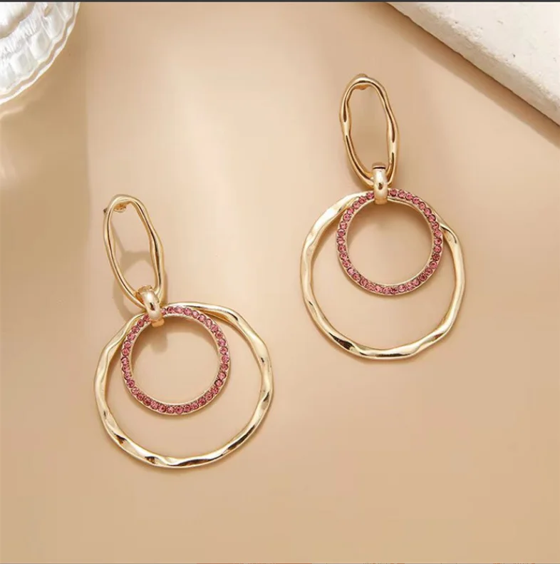 korean style women earrings fish earrings statement double hoop earrings jewelry wholesale