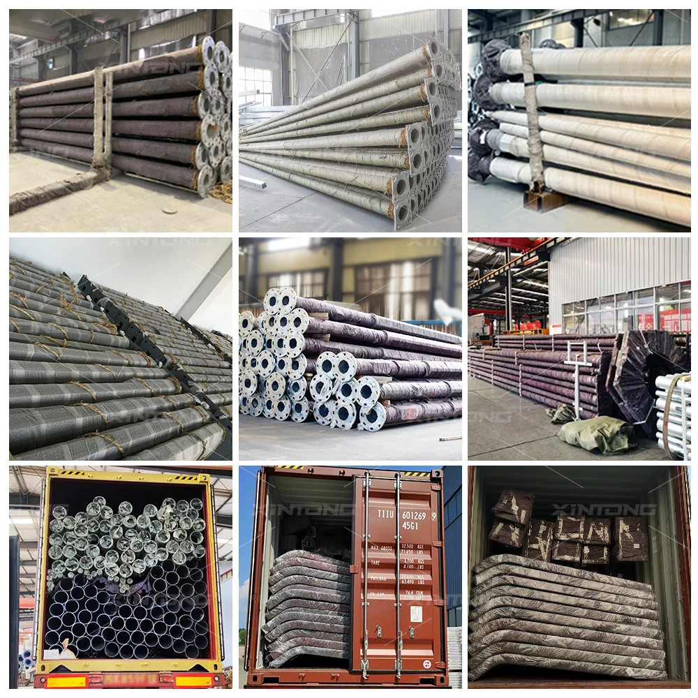 XINTONG LED Street Light Pole Single Arm Hot Dip Galvanized Outdoor Use Pole