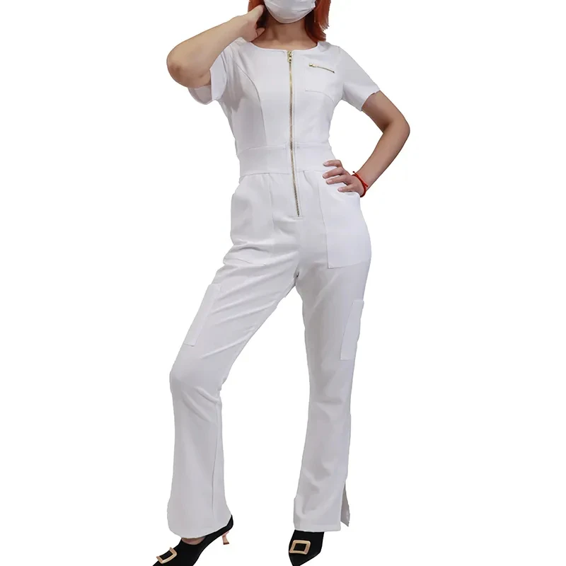 Wholesale Nurse Scrubs Suits Overalls Plus Size One Piece Women Medical Nursing Scrub Jumpsuit Fashion Scrub Uniforms Sets