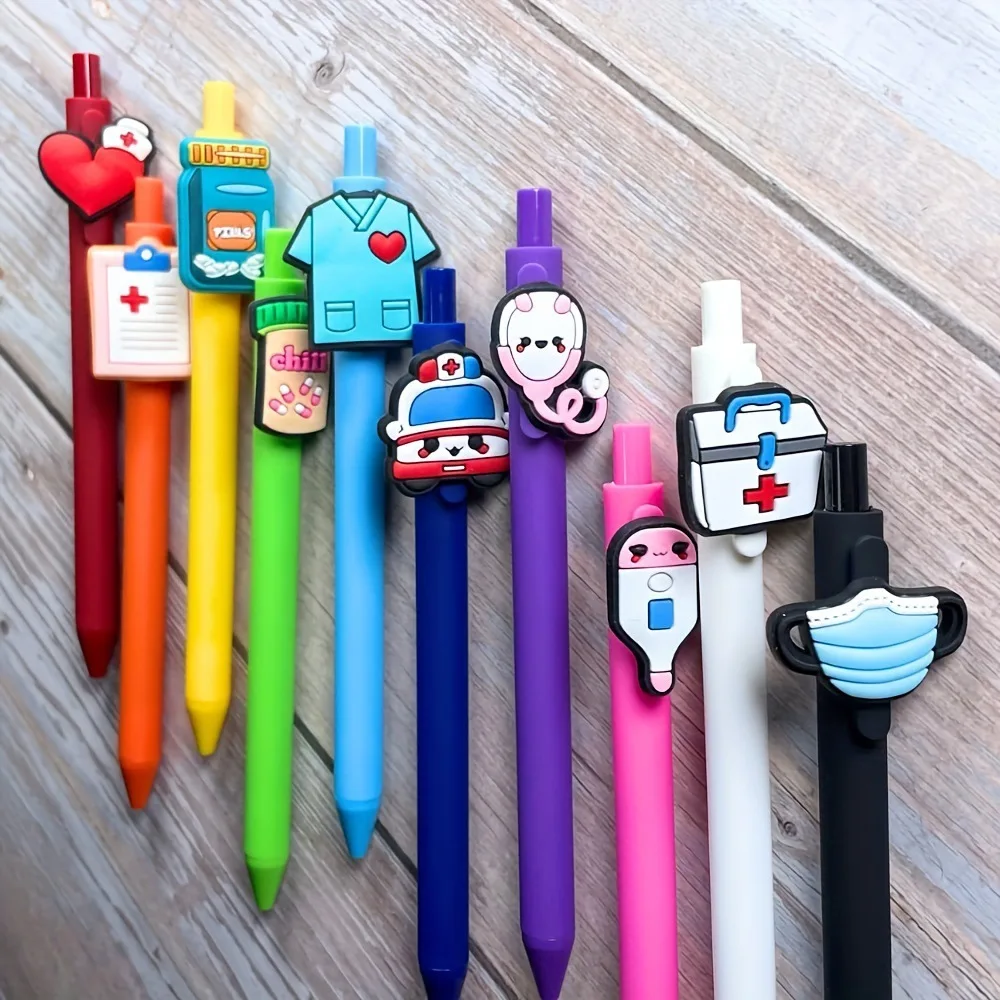 Custom Doctor Nurse Gift Pen Hot Selling Cartoon Design PVC  Plastic Wholesale Press Ballpoint Pen