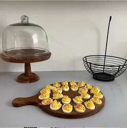 Household storage wooden egg tray pastry shop egg storage box wooden egg Acacia wooden dinner plate