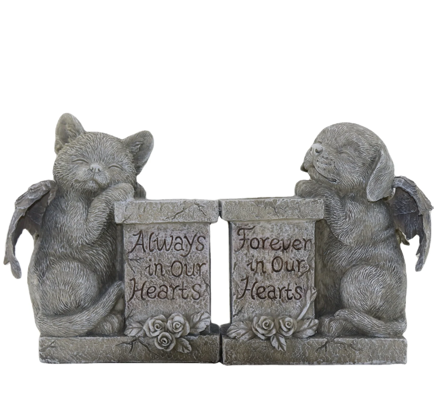 Customized Dog Wings Fairy Angel Statue Crafts Vintage White Sculpture Home Angel