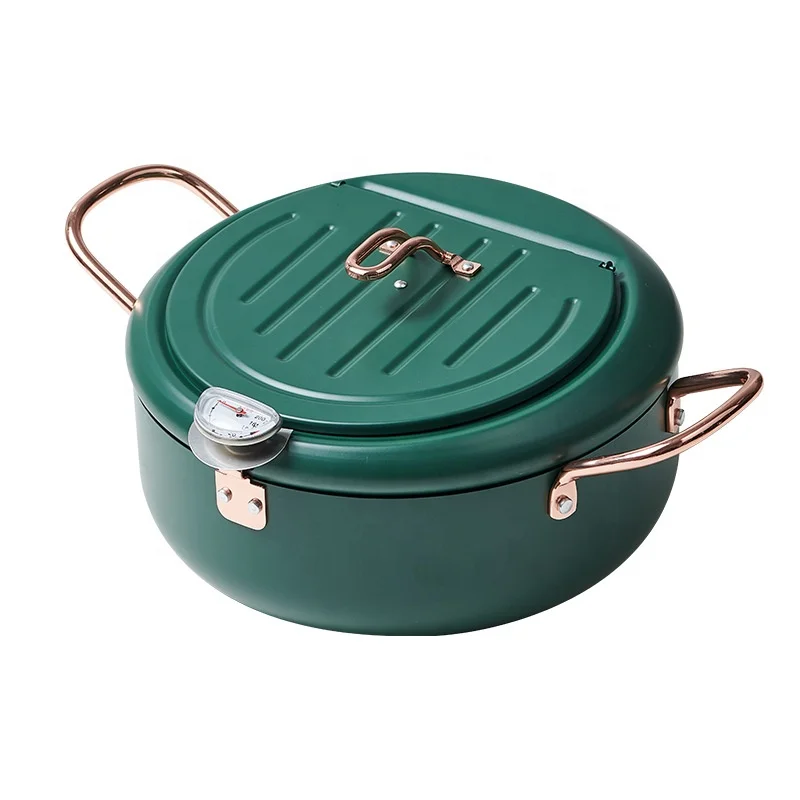 Fryer Household Controllable Temperature Cast Iron Small Fryer Induction Cooker Gas Stove Suitable Fry Pot For Flat Oil Pan