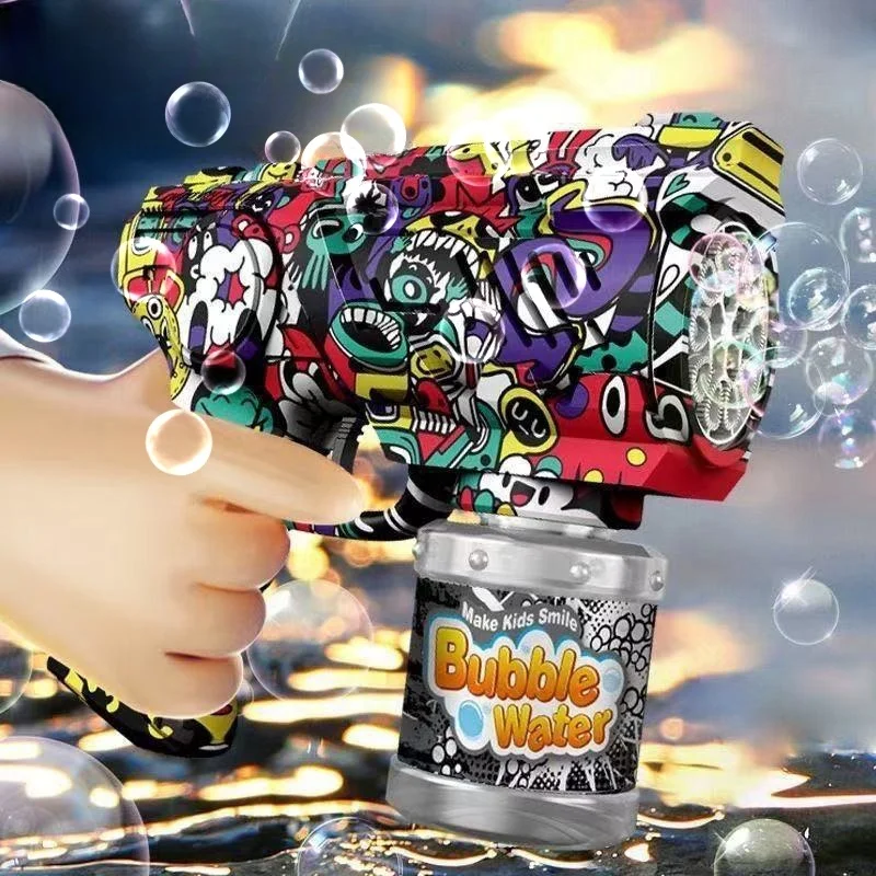 Graffiti Bubble Toys Machine Hot Sale Toy Plastic Electric Bubble 10 Hole Shotgun New for Kids Graffiti Electric Unisex ABS