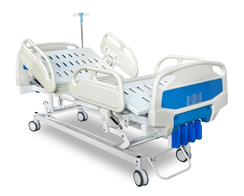 BT-AM001 5 function Manual Adjustable 4 crank Hospital Bed medical mechanical patient bed mattress ABS rails price