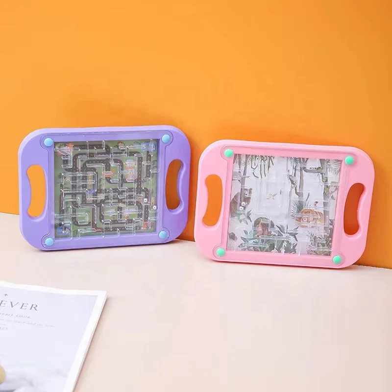 Kids Toy Maze Rolling Ball Toys Educational Handheld Balance Ball Board Games Kids Plastic Maze Balance Board Game