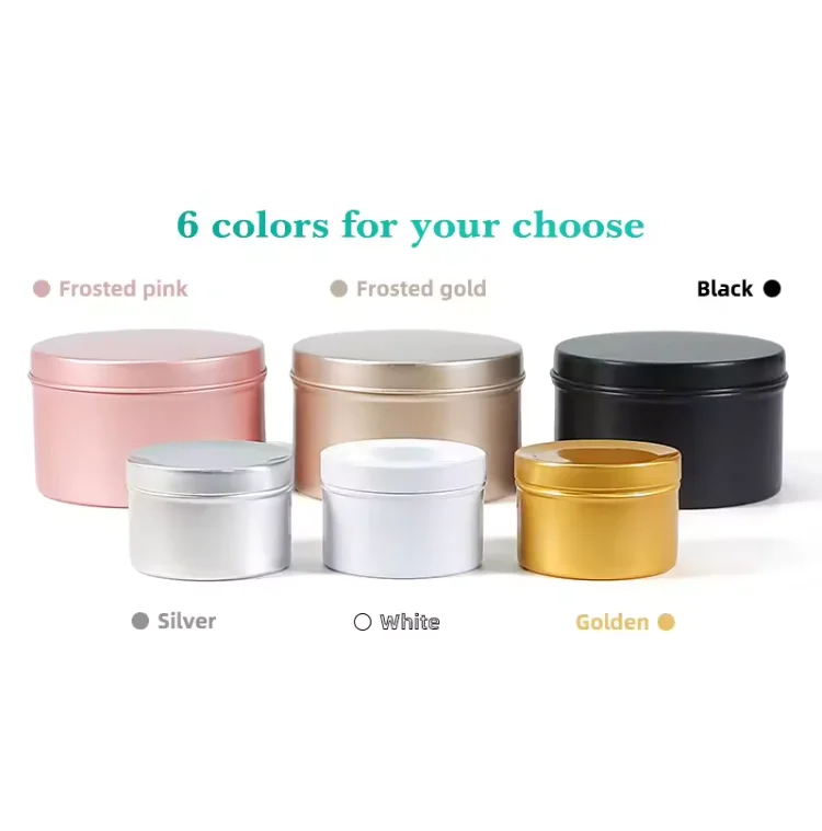custom candle can ceramic 1.5oz 2oz 3oz 5oz 8oz 10oz 12oz metal aluminum empty candle tins jars with lids