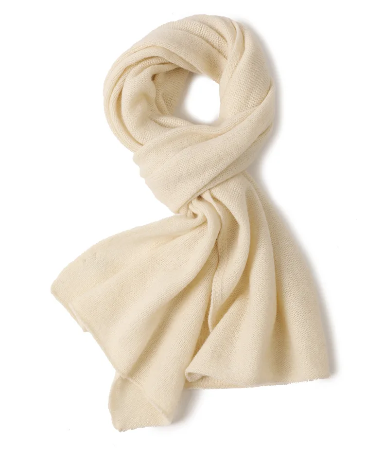 50% lambs wool 50% yak wool winter men women scarf plain knit neck warmer luxury elegant ladies rolled edge wool scarves stoles