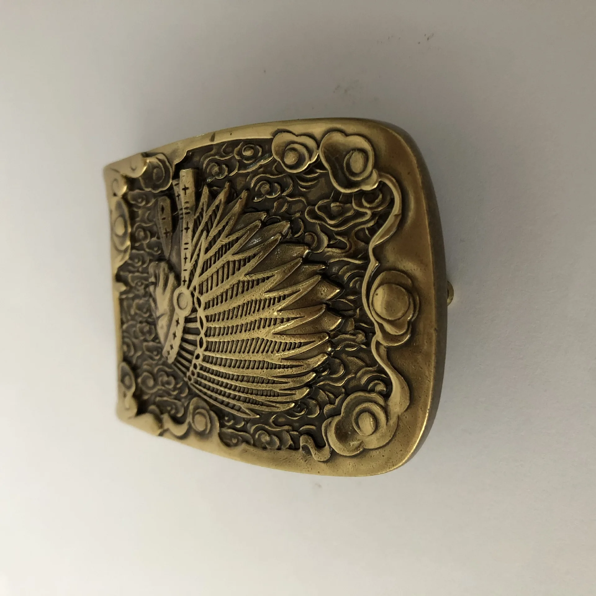 Direct factory  inner size 40mm customized solid brass western name plate belt buckle