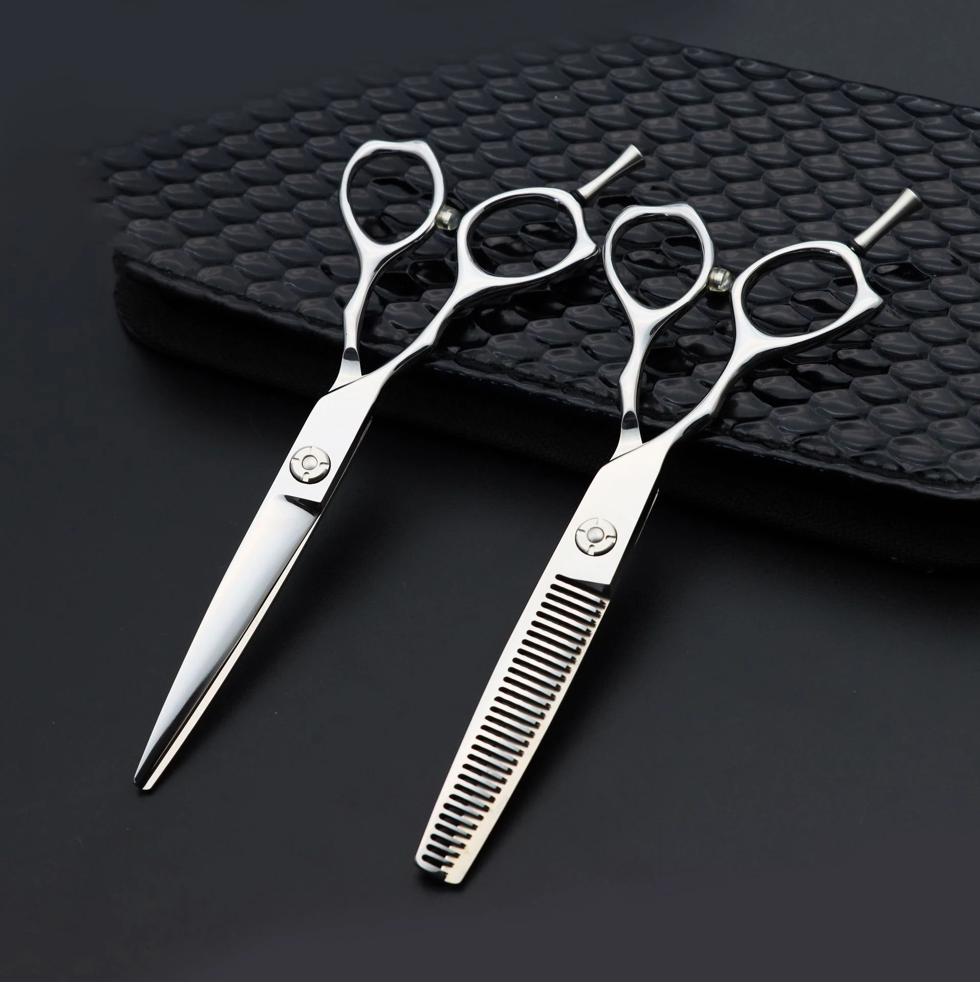 Private Label Hair Scissors High Quality 440C tijera de pelo Left-hand Barber Shears Professional 6 inch Hair Cutting Scissors