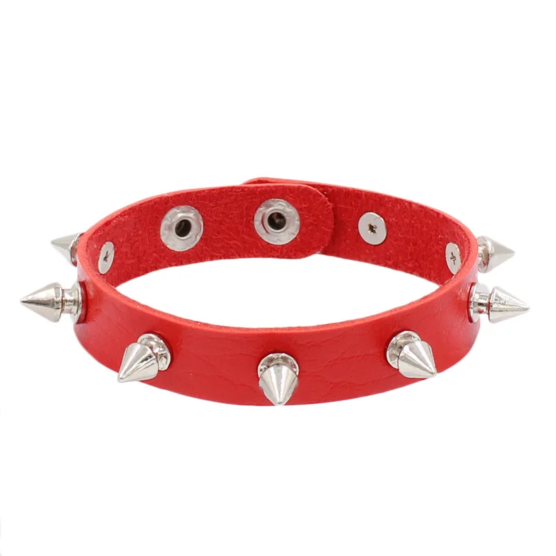 New High Quality Cuspidal Studded Rivet Chain Punk Rock Bracelet Fashion Cool Punk Bangle Bracelet