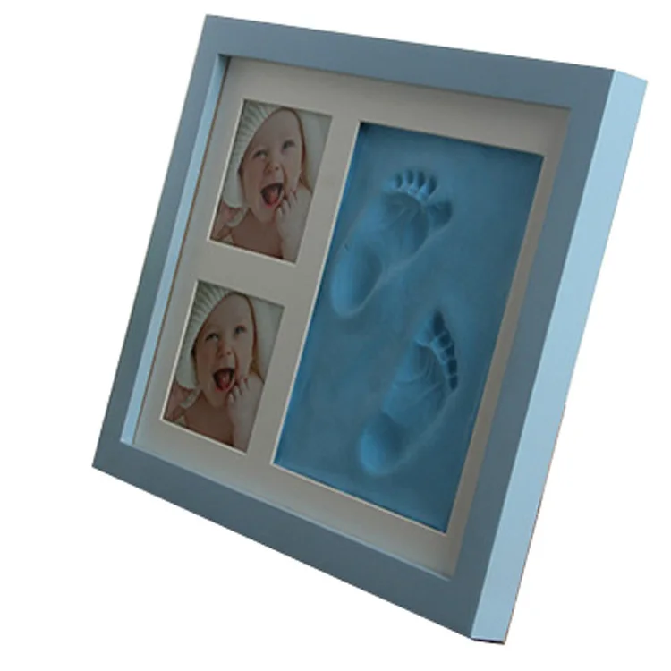 Wholesale Wood Baby Footprint Clay Baby Handprint and Footprint Makers Baby Frame Kit DIY Picture Frame