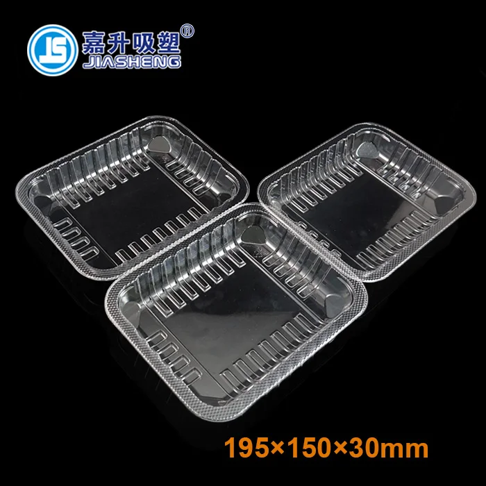 Custom Food Grade Rolled Edge Plastic Blister Frozen Food Tray Meat Packing